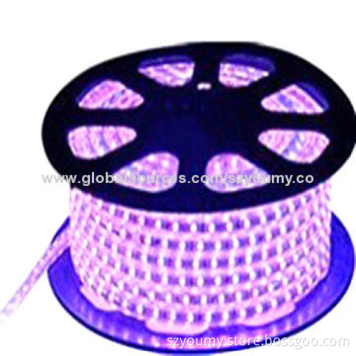 SMD5050 220V Flexible LED Strip Light with 60 LEDs/m, Water-resistant, Purple